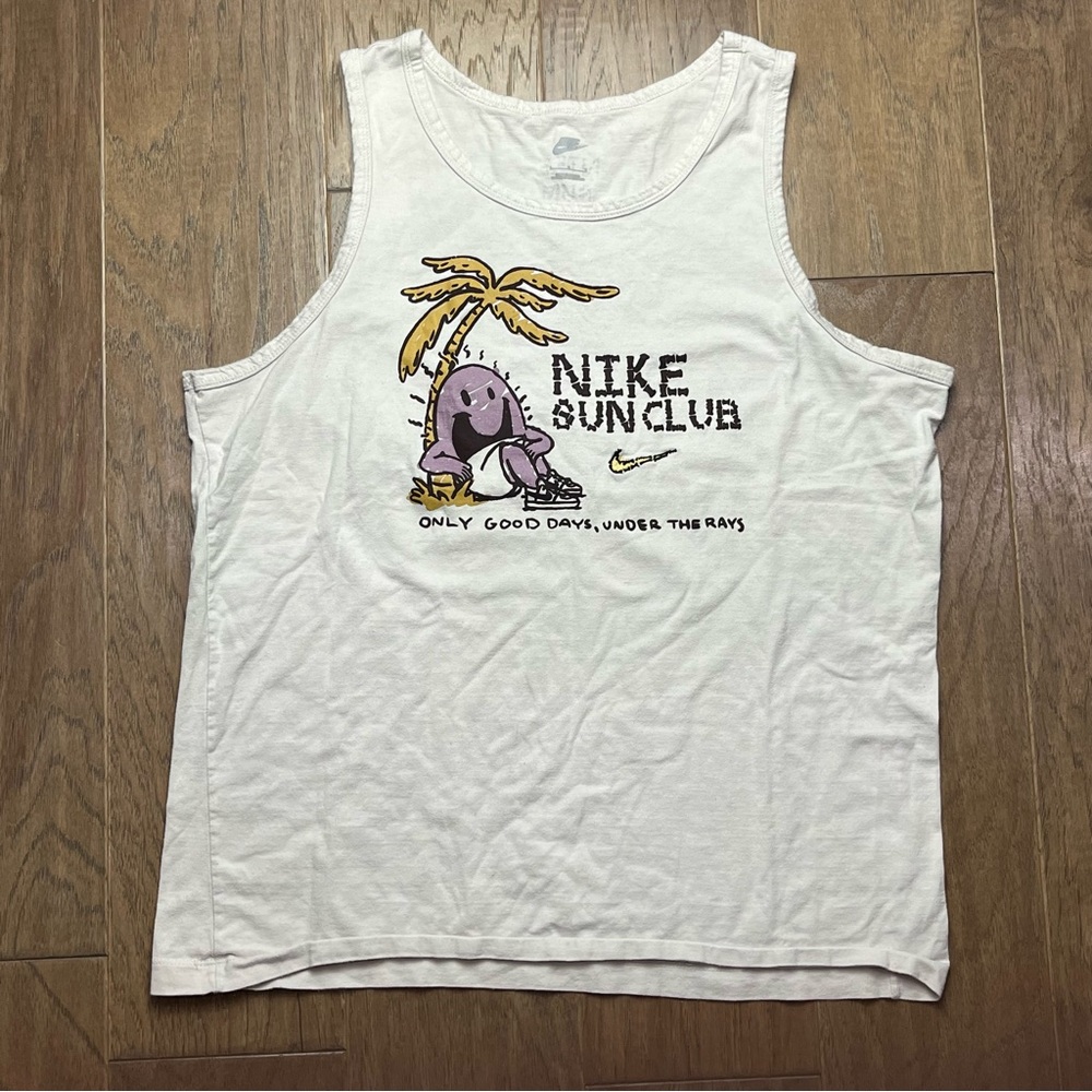 Nike Sun Club White Tank Top - Size Large